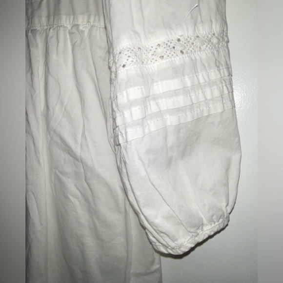 J. Crew Factory V-neck Cotton White Peasant Dress Size M Lined Romantic Cottage - Picture 6 of 16